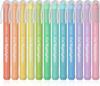 Shuttle Art Highlighter Pastel Solid Fluorescent Fluorescent Light Retractable Gel with Clear for Marking Convenient Storage Pens, Colors, 12-Color