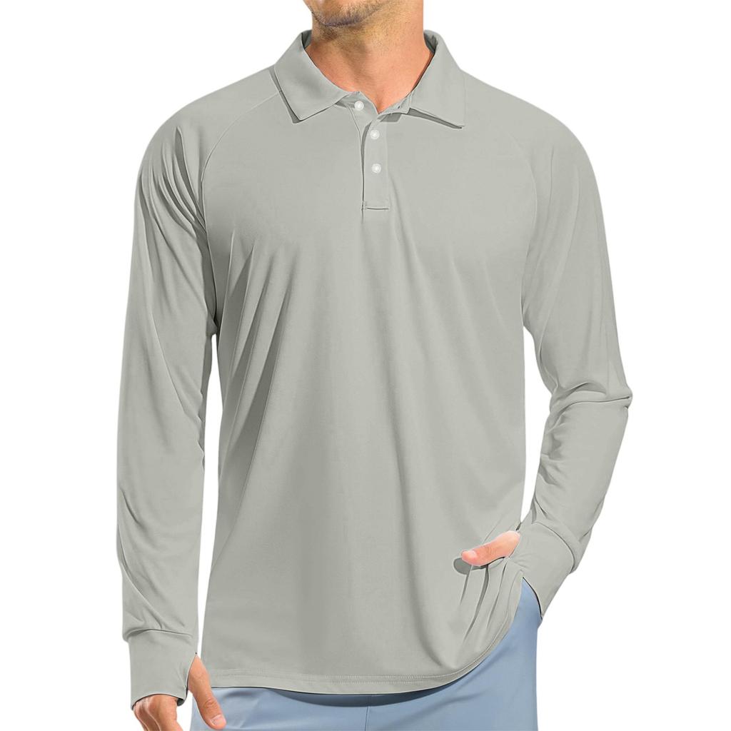 Men's Raglan Long Sleeve Golf Shirt UPF 50+ Lightweight Shirt