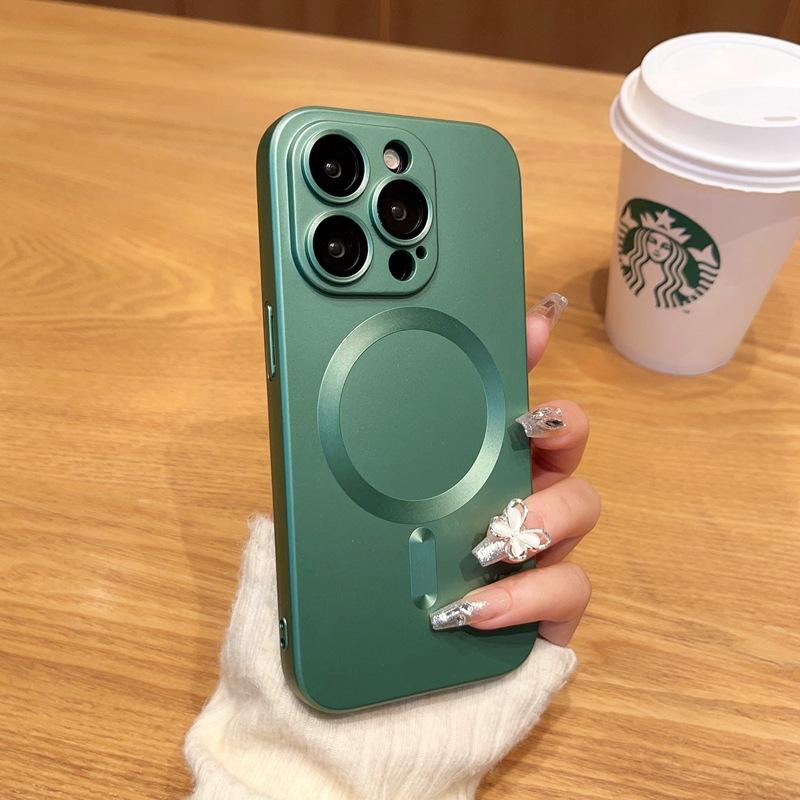 Applicable To IPhone 17 Metal Paint Magnetic Phone Case Skin Feeling Apple 16proMax Full Inclusive Anti Fall 15 Protective Case