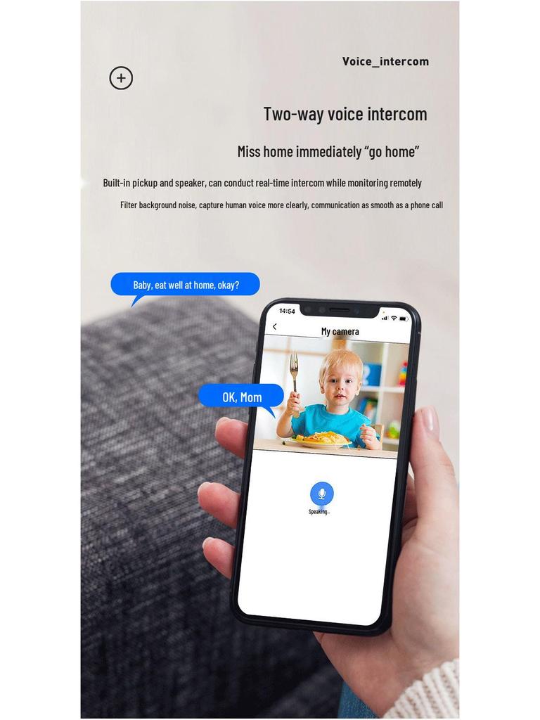 Tuya Smart Home Panoramic WiFi Camera with HD Monitoring & Real-Time Audio