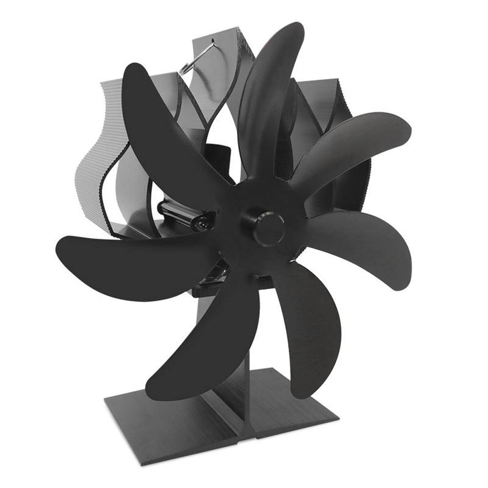 Aluminum base wood burning fireplace fan silent battery thermal power for improved heat circulation and energy saving