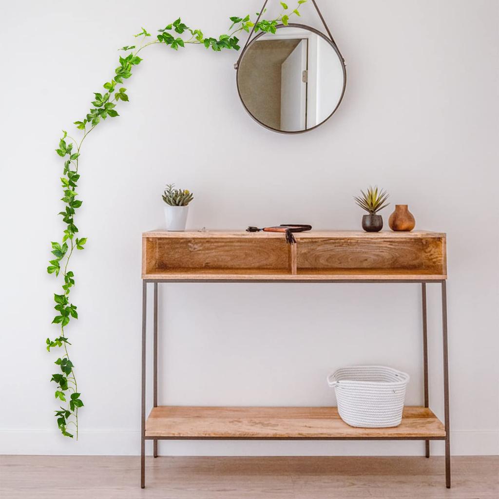 Fake Green Ivy Artificial Houseplant Natural Feel Waterproof Iron Wire Included High Durability Artificial Leaf Foliage Artificial Wisteria Twig Vine