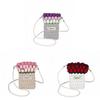 Knit Rose Pattern Mini Shoulder Bag With Phone Pocket For Daily Use