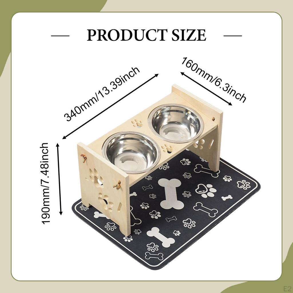 Elevated Cat Bowls Feeding Puppy Dishes Portable Pet Food Feeder Raised Station