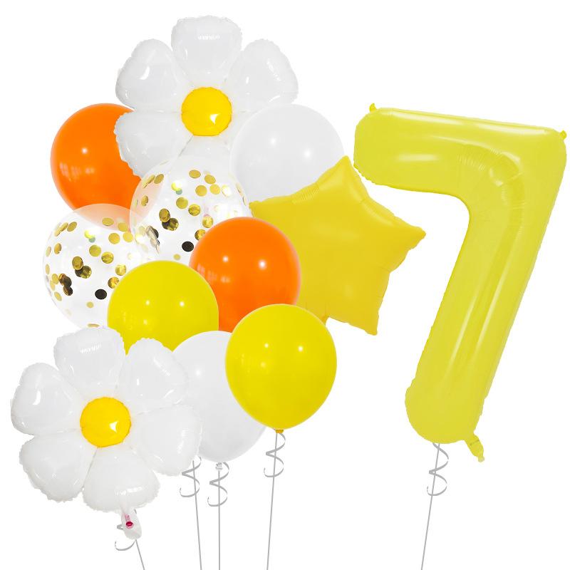 Lively And Cute Little Daisy Aluminum Film Balloon Set Sequined Birthday Party Atmosphere Arrangement