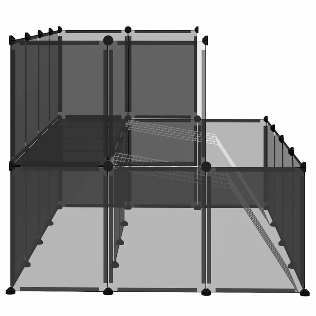 Vidaxl Gabbia per Piccoli Animali, Nera, 143X107X93 Cm, PP e Acciaio