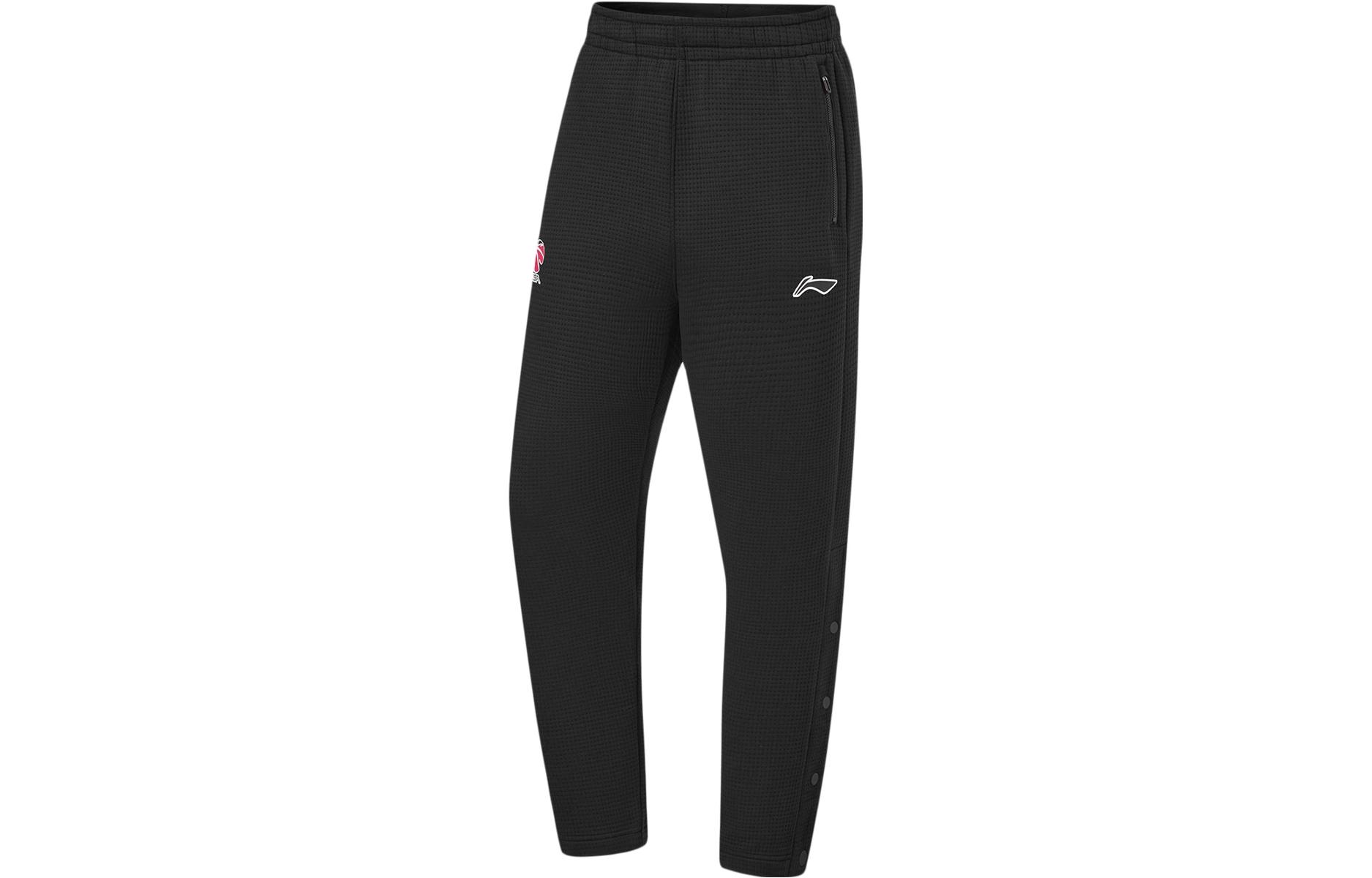 Li Ning Профессиональная баскетбольная коллекция Трикотажные спортивные штаны Унисекс Черные Умеренно прямые Брюки AKLT893-1 M