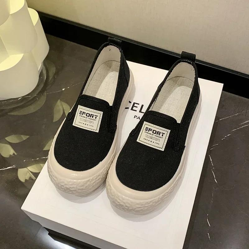 

Холщовые туфли для женщин с низким вырезом популярные туфли для досок из ПВХ с круглым носком модные повседневные туфли для женщин 41 чёрный