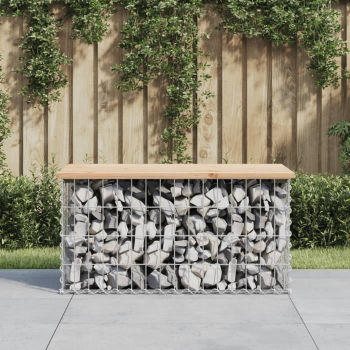 VidaXL Design Gabion Garden Bench 83x44x42 Cm Solid Pine Wood 834356
