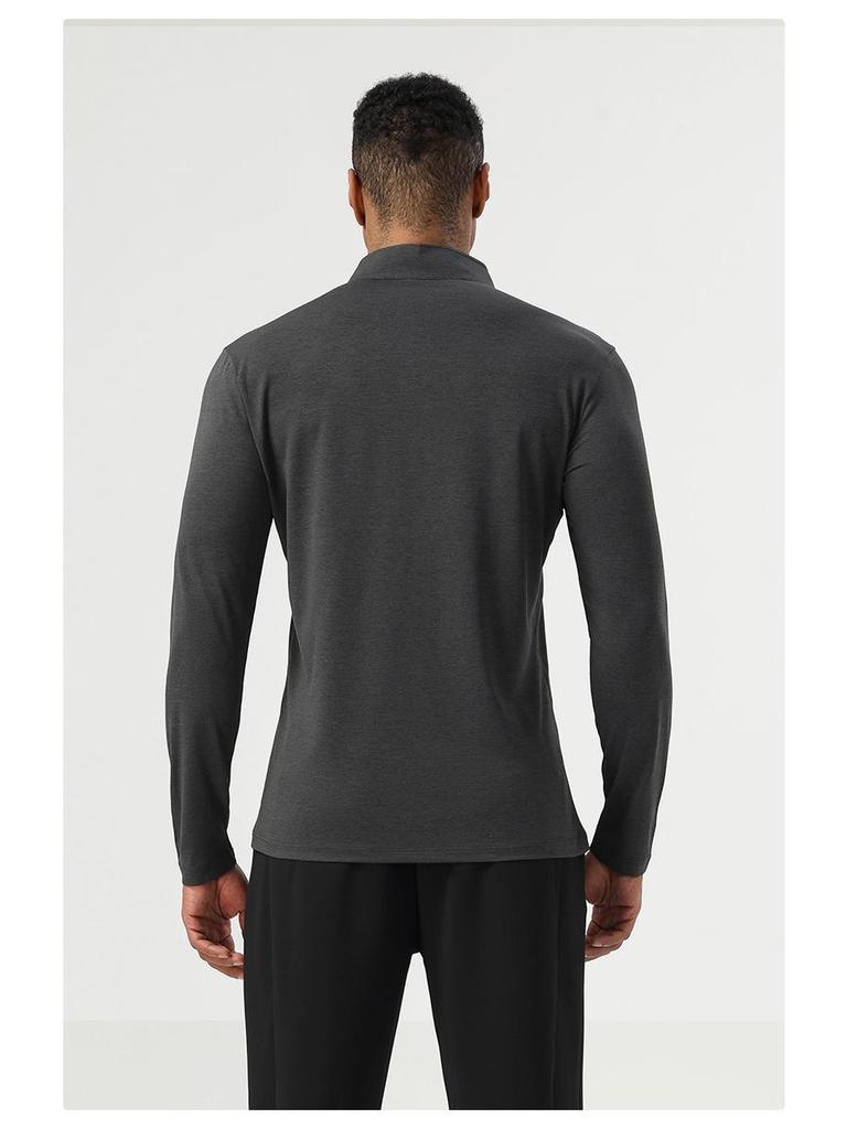 Men's Moisture-Wicking Half-Zip Long-Sleeve Henley for Hiking, Fitness, and Running