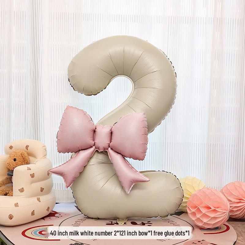 40-Zoll Cremeweiße Matte Zahlenballons - Geburtstagsfeier Dekorationen