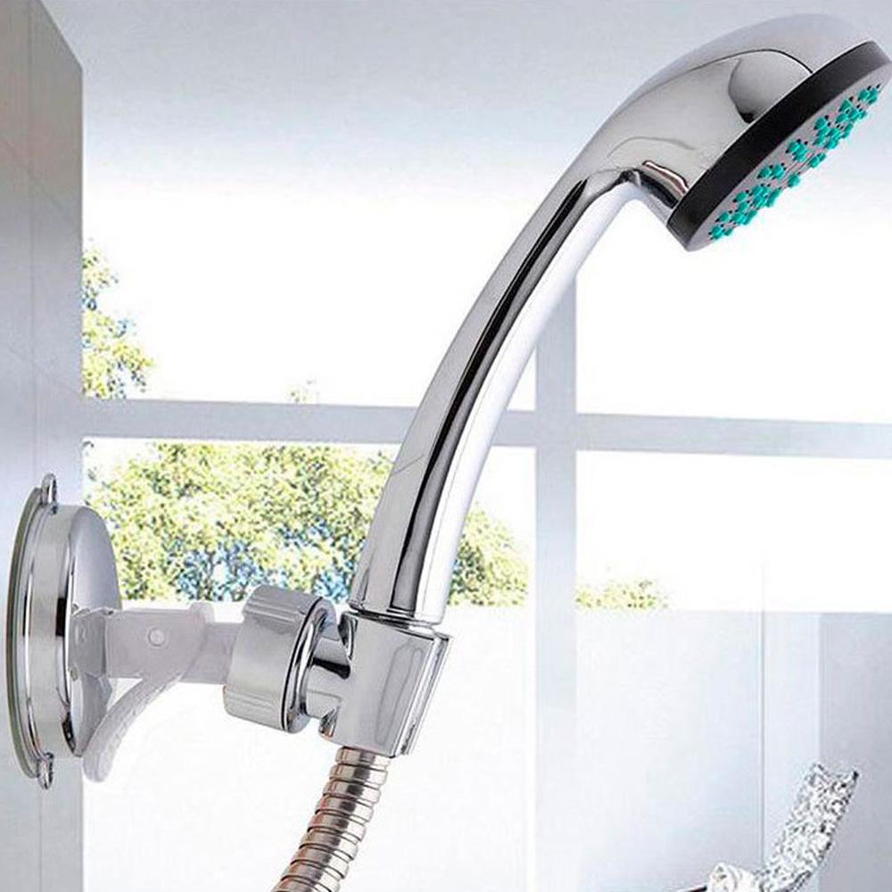 Universal Hand Shower Holder Adjustable Shower Head Wall Mount Strong Vacuum Suction Cup Rotation Full Plating Bracket Bathroom