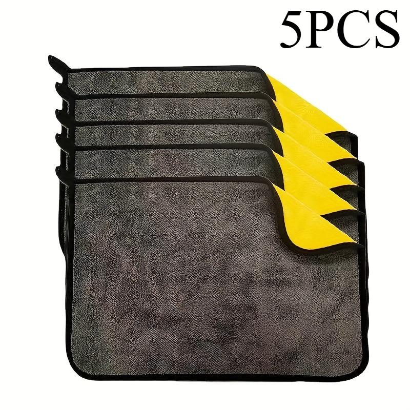 5pcs UltraSoft Microfiber Car Cleaning Towels - Thick, Absorbent, Lint-Free, Efficient Drying & Cleaning