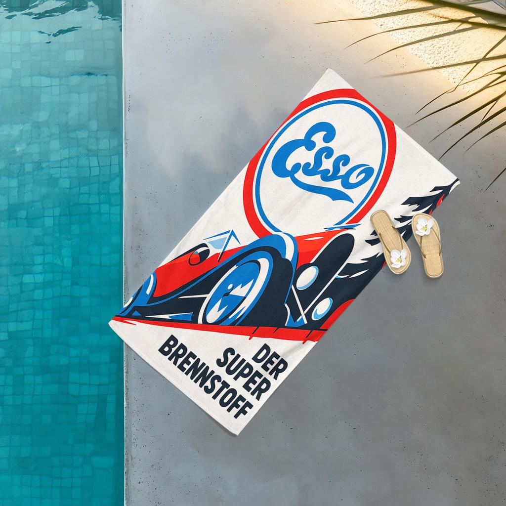 Fashion E-Essos Motor Oil Printed Towel,Quick Drying Beach Towels Are Suitable For Swimming Pools Camping Yoga And The Gym