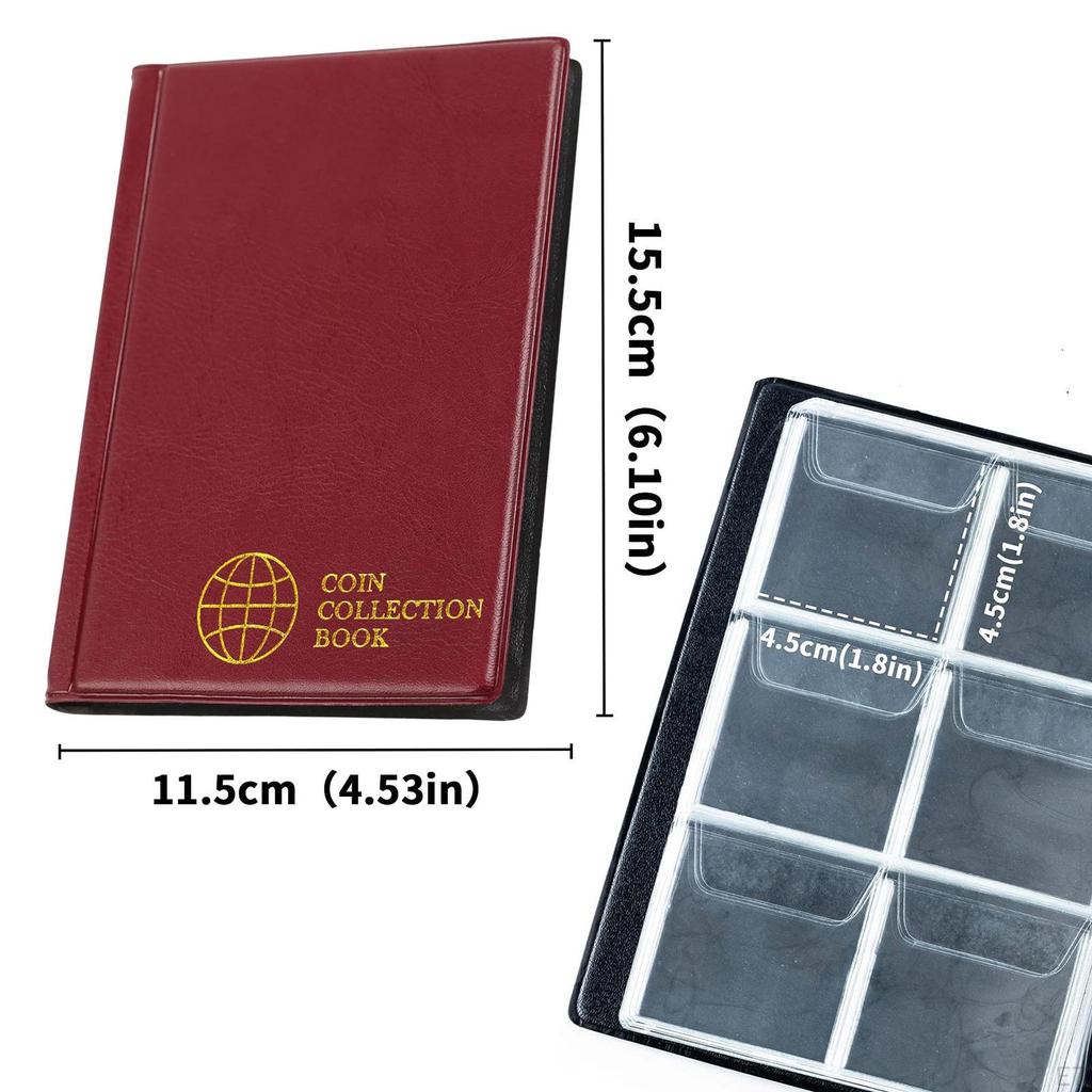 Організатор для альбомів для монет для колекціонерів, 60 кишенькових папок для зберігання валюти та пенні