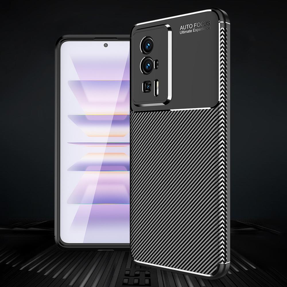 For Xiaomi Poco F5 Pro 5G/Redmi K60 Pro 5G/K60 5G Carbon Fiber Texture Phone Case Anti-scratch Flexible TPU Protective Cover