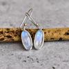 Moonstone Dangle Earrings, Moonstone Hook Wire, Crystal Earrings , Celestial Jewelry, Handmade Dangle Jewelry, Gift for Her