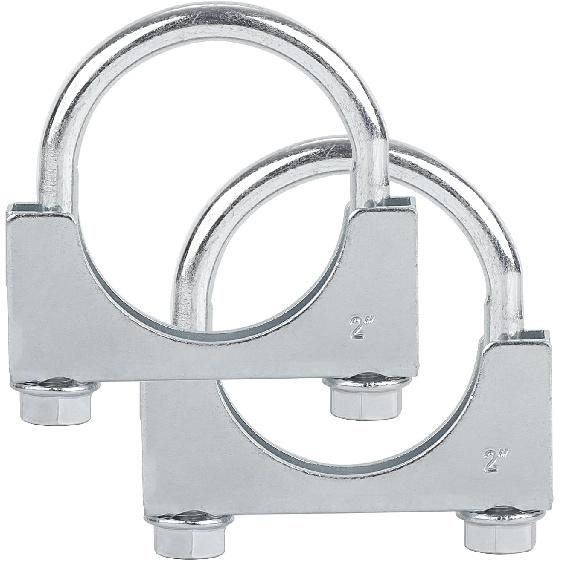 LCGP 2" Heavy Duty U Bolt Clamps Saddle Type Anti-Corrosion 2 Pack Muffler Clamps