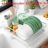 Modern Minimalist Water Drainage Dish Rack With Divided Storage For Kitchen Countertop Use