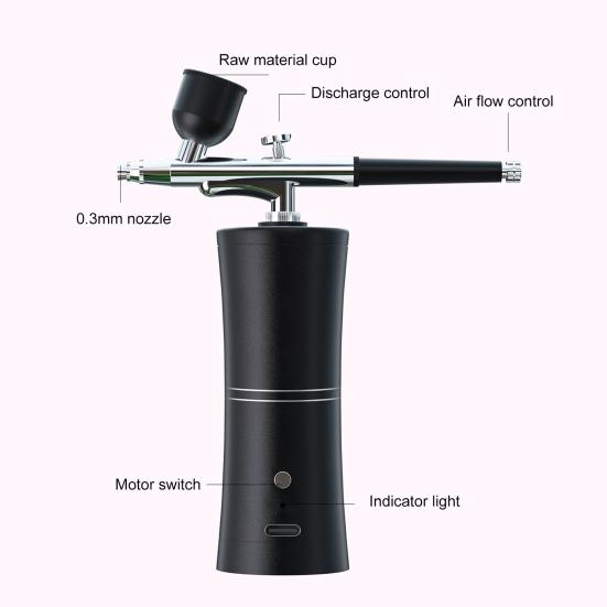 Portable Airbrush Kit Cordless Airbrush Pen 3 Pressure Settings Airbrush Makeup Tool for Nail Art & Cake Decorating