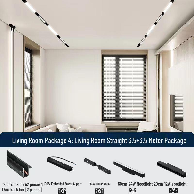 Recessed Magnetic Track Light: Concealed Linear Spotlight for Living Rooms, Bedrooms, Hallways & Household Surfaces