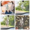 2D Acrylic Christmas Pendant Flat White Horse Car Pendant Pendant Chain Key Hanging Ornaments N5D7