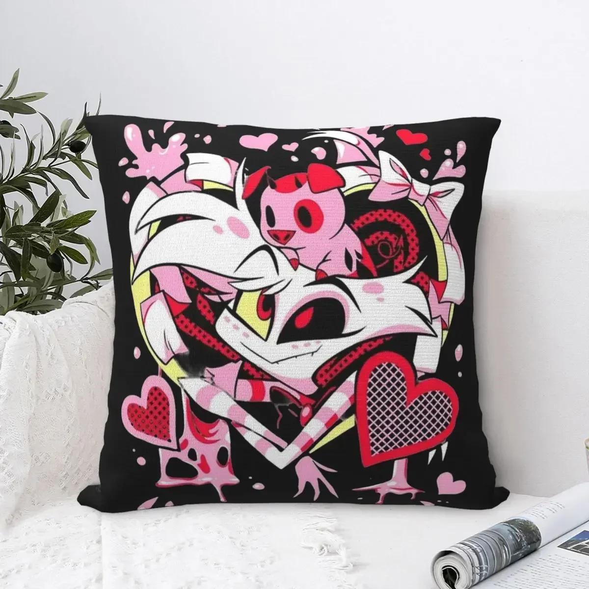 Hazbins Hotels Funda de almohada Impresión Funda de cojín de poliéster Decoraciones Funda de almohada Funda Cuadrada n, 30x30cm