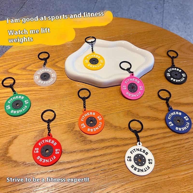 2025 New Barbell Keychain Silicone Dumbbell Keychain Gym Gifts For Gym Lovers Fitness Trainer Gift Backpack Car Key Pendant