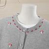 Mushroom Embroidered Knit Cardigan
