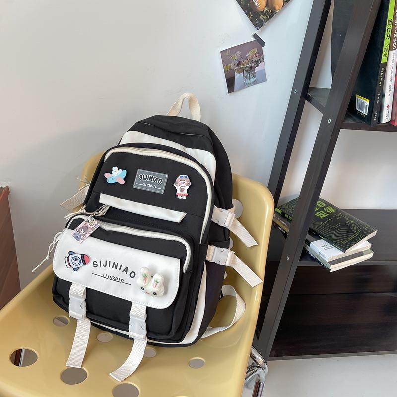 Fashion Female Harajuku Contrasting Colors Junior High School Backpack Fashion Student Backpack Student Schoolbag