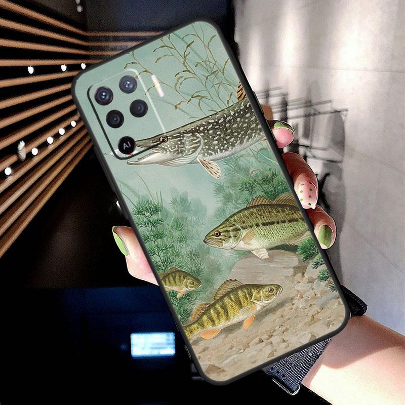Art Fishing Lure Case For Oppo A78 A98 A18 A38 A58 A60 A80 A40 A77 A57 A17 A74 A54 A94 A96 A76 A16 A15 A5 Pro