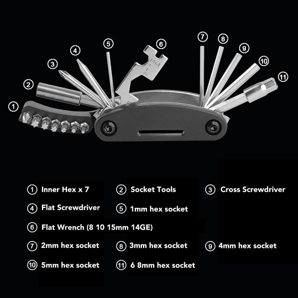 2PCS Integrated Bike Repair Tool Kit Electroplated Carbon Steel Bike Tool Kit Road Bike
