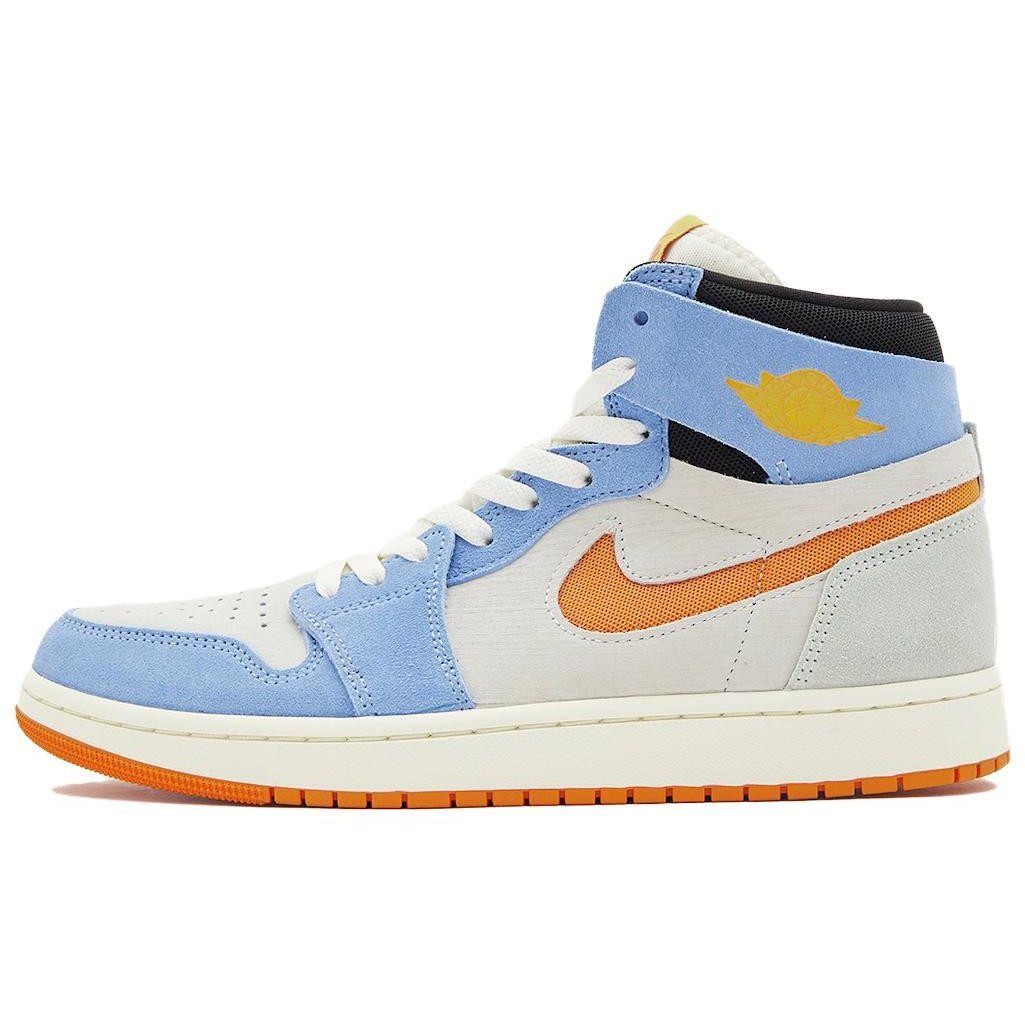 

Чоловічі кросівки Air Jordan 1 High Zoom Comfort 2 Royal Pulse Alpha Orange Blue Sail Light-Silver DV1307-184 43