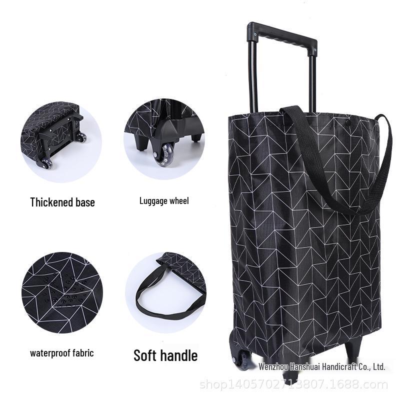 Compact Folding Travel Trolley Bag with Wheels - Ideal for Camping, Shopping, and Household Use