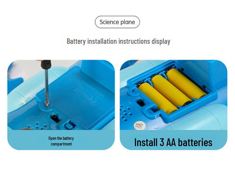 Educational Toy Plane with Lights, Music & Storage for Toddlers