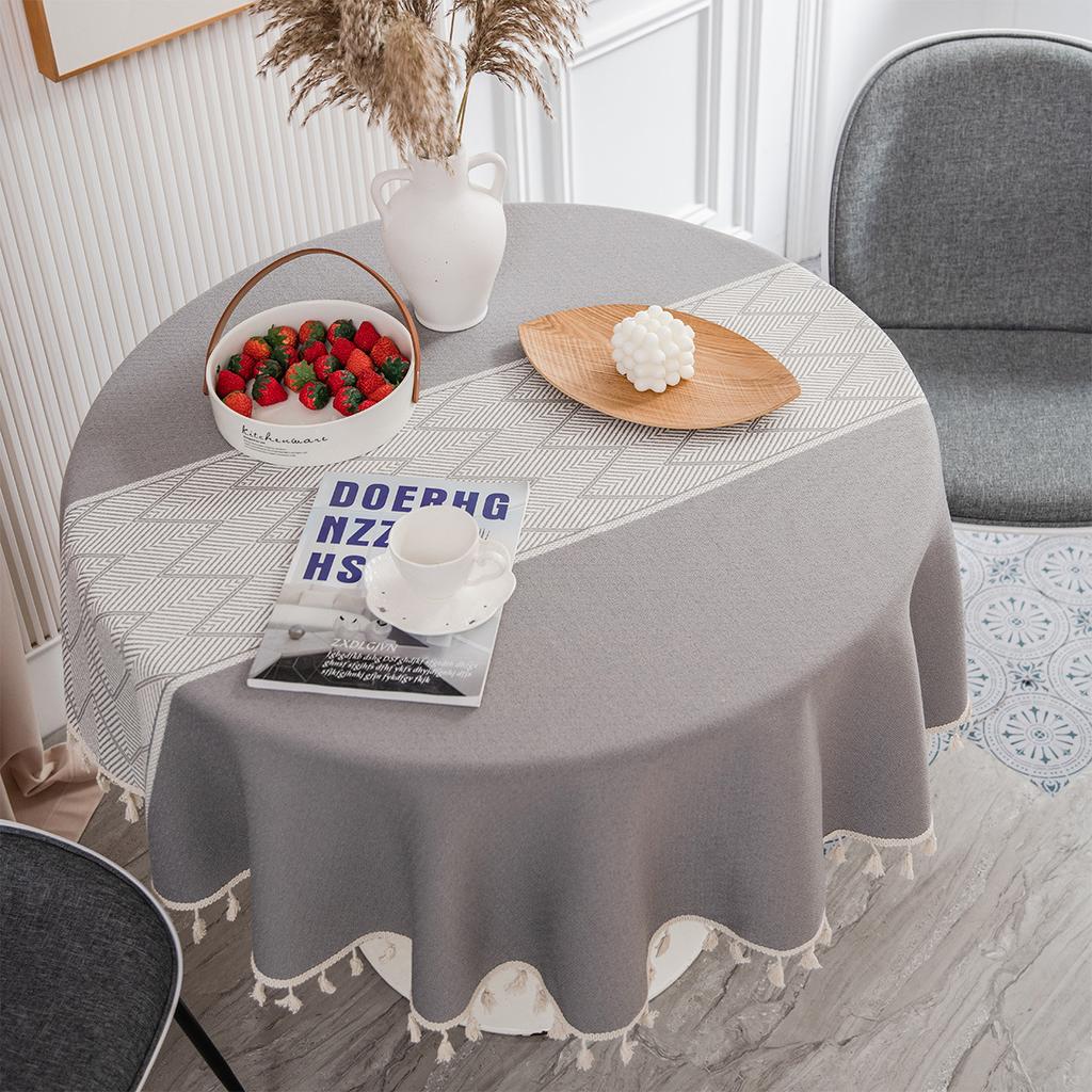 Nappe Style Japonais Coton et Lin Petit Frais Littéraire Table Ronde Table Basse Table à Manger Tissu Rectangle