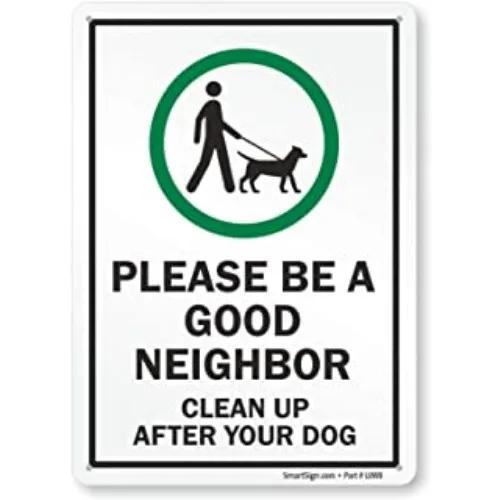 Please Be Respectful Sign  No Dog Pooping or Peeing  Durable Tin Yard Sign for Outdoor Use  Ideal for Home Decor Wall Decor P