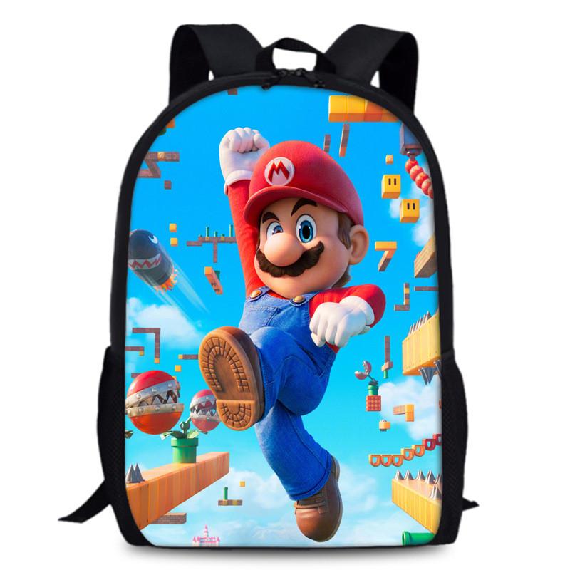 

Super Mario Bros School Backpack Large Capacity Oxford Schoolbag Gifts Kids Style 20
