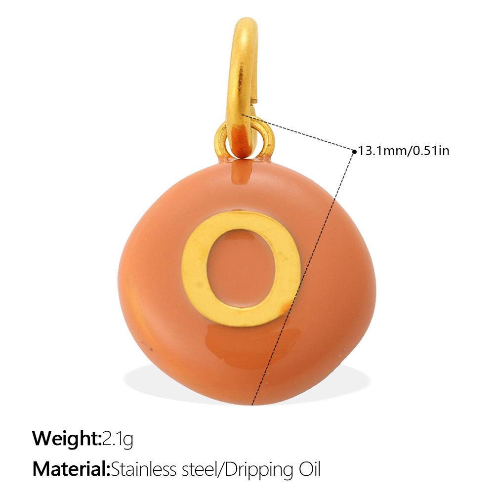 

Ins Dopamine Color Block 26 Letter Bead Pendant, Stainless Steel DIY Charm for Bracelet & Necklace 11