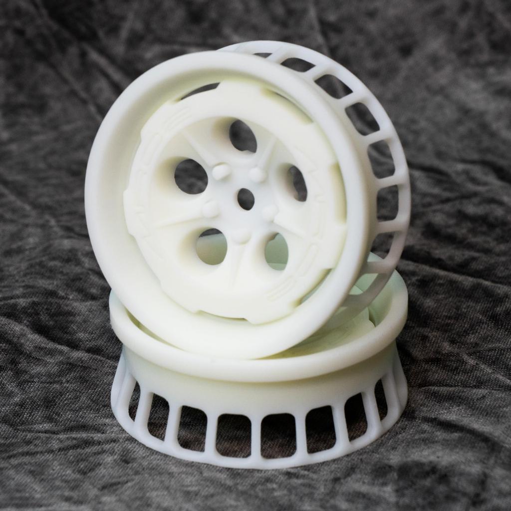 Soft Slim Wheel Type M (Offset 4) for RC Drift, 3D Printed, White