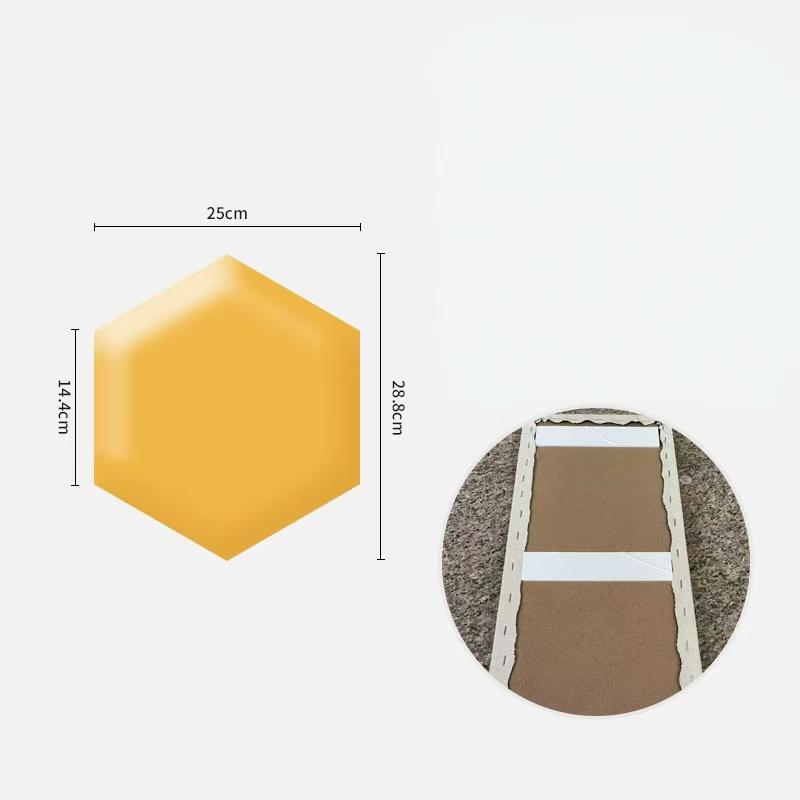 1PC25x28cm Anticollision Hexagonal Headboard Bed Soft Bag Set Wall Sticker Tatami Decor Aesthetic Home Decoration