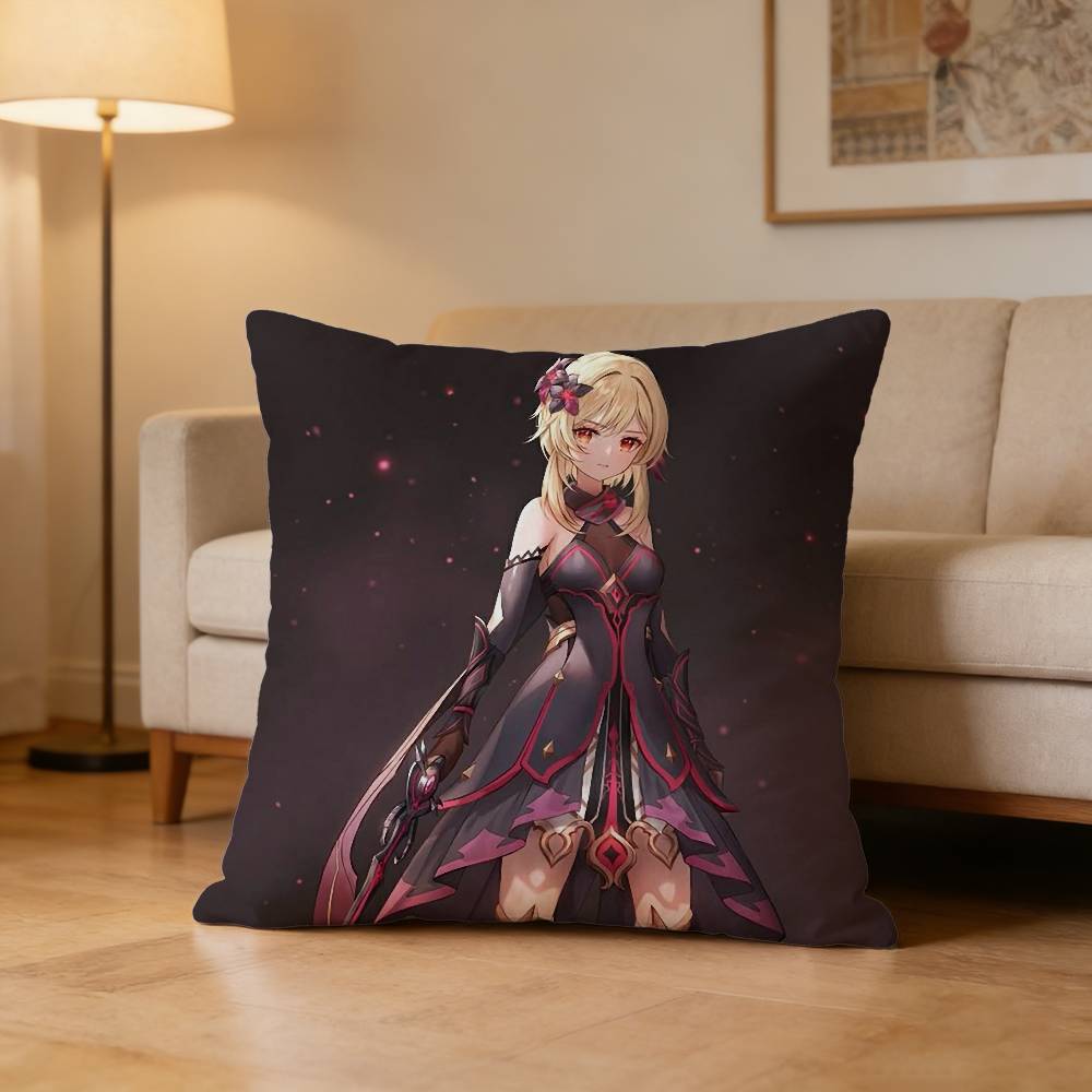 GGenshin Lumine Impact Pillow Case Cushion Cover Throw Pillow Case For Car Sofa