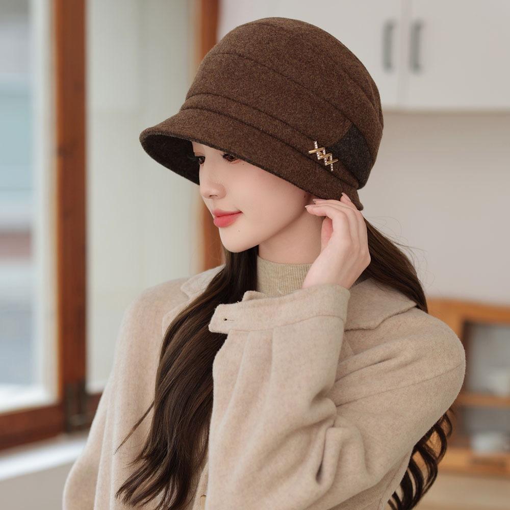 Versatile Peaked Cap Women'S Season Heap Hat Middle-Aged And Elderly Mother Elegant Temperament Fisherman Hat