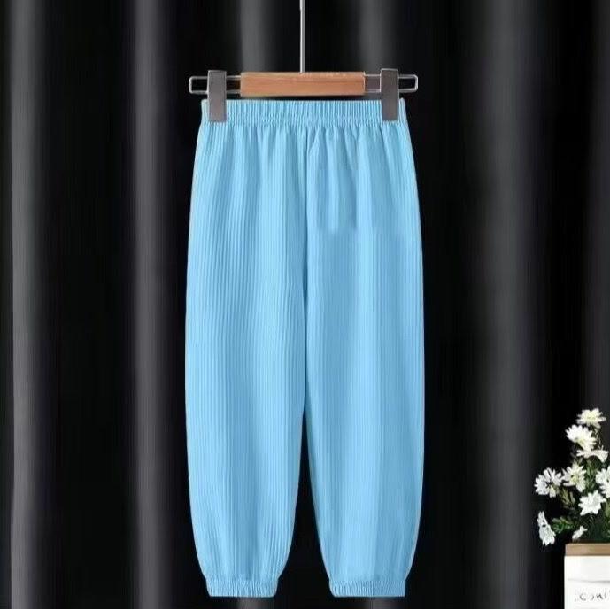 Kids Summer Mosquito Proof Harem Pants Boys Girls Korean Wide Leg Trousers With Cuffed Ankles