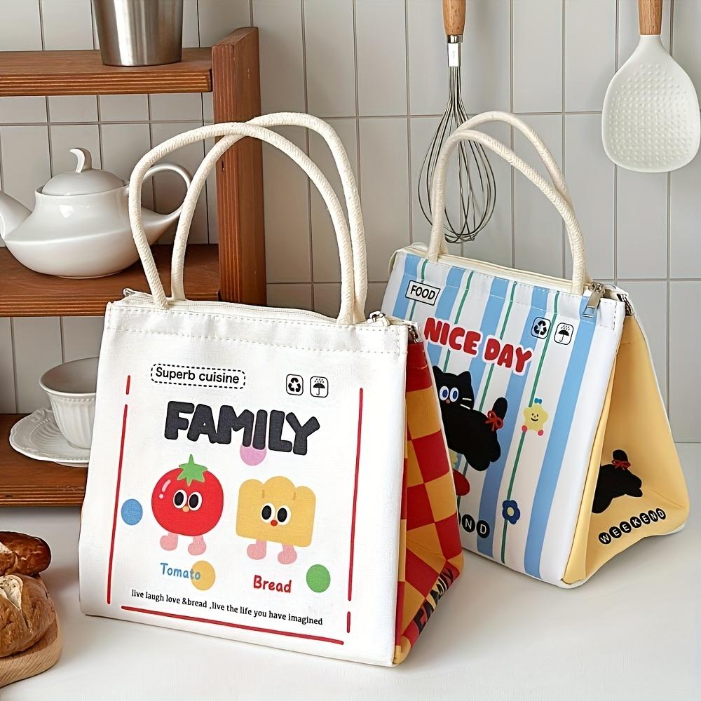 Large Capacity Bento Bag High Aesthetic Insulated Lunch Box Thermal Insulation Bags Suitable Traveling Easy To Carry Office Lunch Box Bag