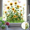 Glasaufkleber Wasserdicht PVC Doppelseitiges Design Sonnenblumenmuster Fensteraufkleber Glastüren Fenster Heimdekoration