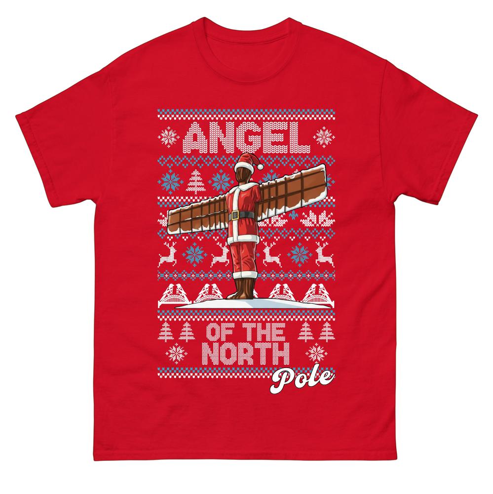 Angel Of The North Christmas T Shirt North East Festive Newcastle Xmas Tee S