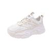 Summer and autumn new thick-soled mesh shoes women's lace-up low-top sports and leisure white shoes