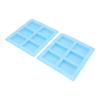 2Pcs Silicone Mold 6 Grids Heat Resistant Flexible Reusable Silicone Mold for Making Soaps Baking