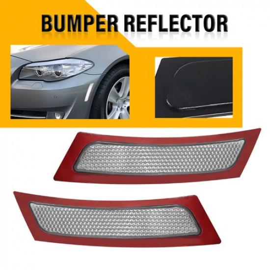 2X Front Bumper Reflector Clear For 2011-2016 BMW F10 5-Series 525i 528i 530i EA